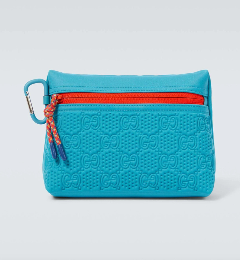 5386 - Gucci GG Scuba Neon Blue Small Clutch Pouch Bag - NWT